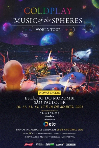 Coldplay - Music of the Spheres (10/03/2023) - 72,5 mil pessoas **